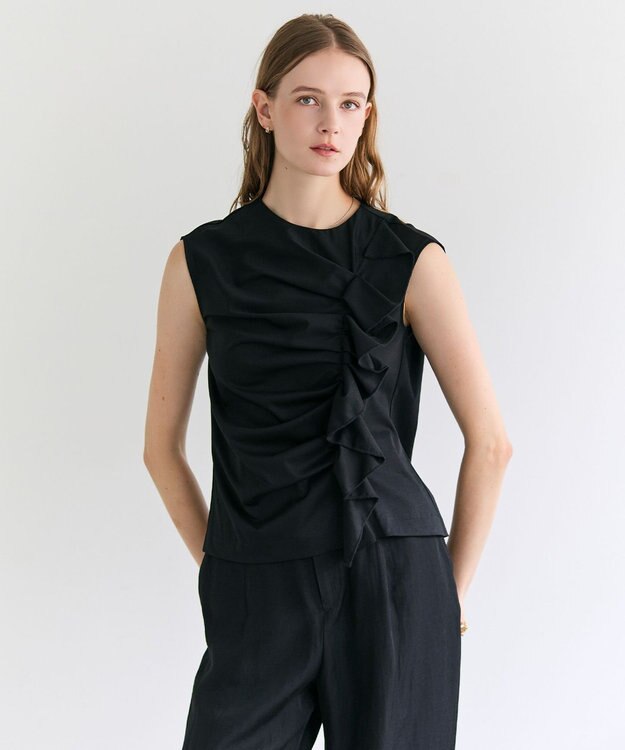 BEIGE， AFGHA / コットンドレープ スムーストップス Black