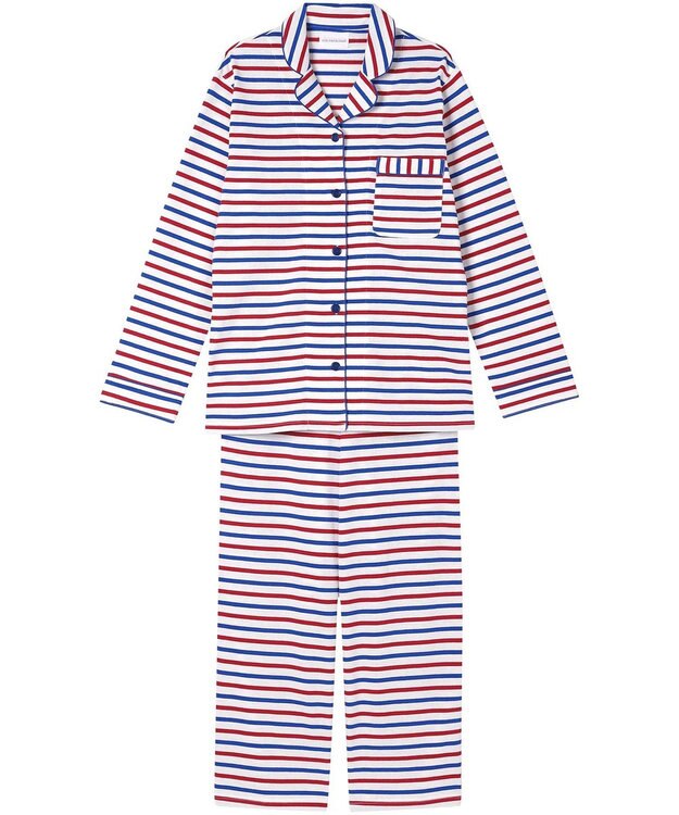 une nana cool 【綿100%】トリコロールパジャマ ホワイト