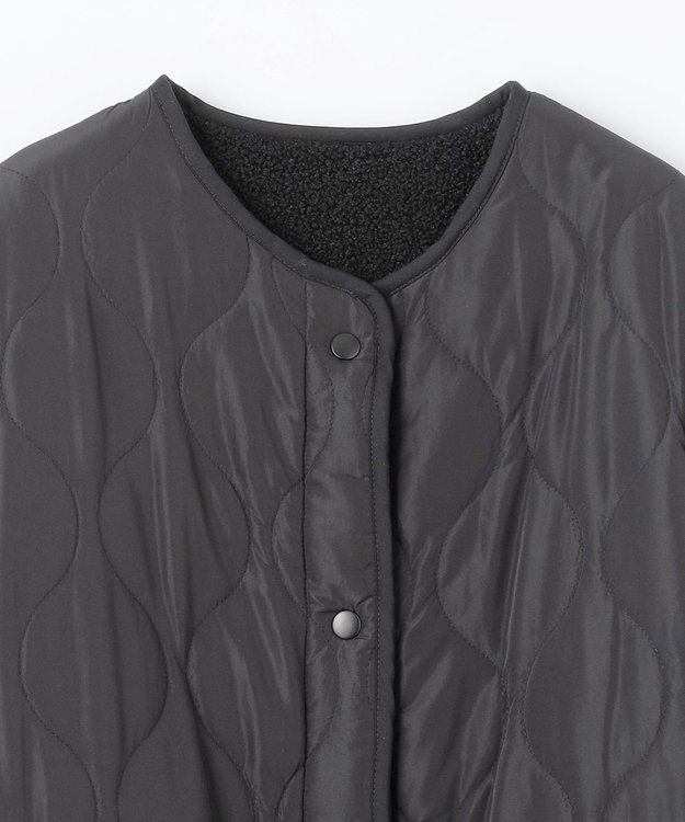 ANY L 【マフラー付き】キルトリバーシブルコート ブラック