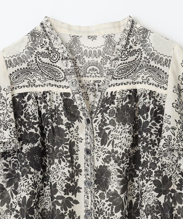 GRACE CONTINENTAL バンダナフレアスリーブブラウス ブラック