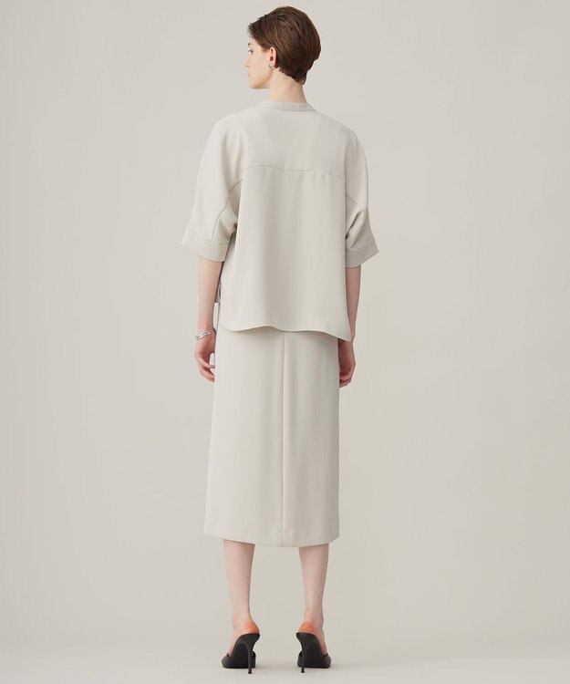 ICB L 【洗える】ライトダブルクロス クロップドシャツ トープ系