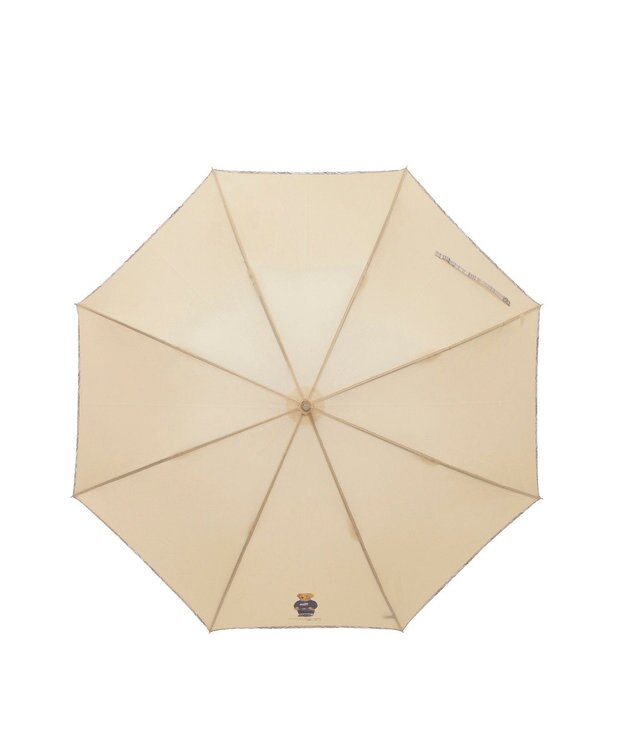 MOONBAT 【WEB限定】POLO RALPH LAUREN（ポロ ラルフローレン）ポロベア×チェックパイピング 無地 FLAG BEAR 長傘 8本骨 ベージュ