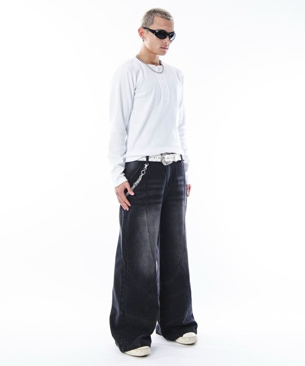 WEGO 【ユニセックス着用ITEM】コンパクトフィットリブヘンリーネックT（LS） ホワイト