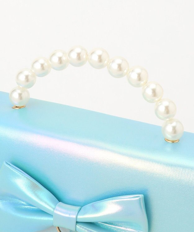 ANY KIDS リボンエナメル2WAY バッグ サックスブルー