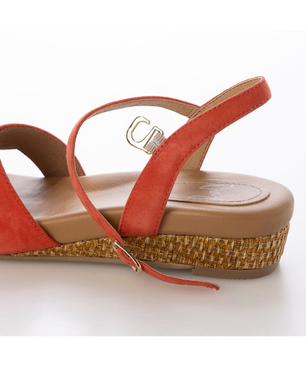 ing <ing>ローヒールウエッジサンダル オレンジ