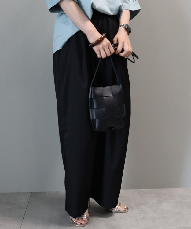 AMERICAN HOLIC イージーケア＋接触冷感ウエストタックワイドパンツ Black