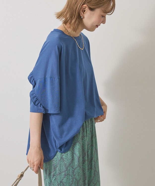 AMERICAN HOLIC バックフリルラウンドカットプルオーバー Deep Blue