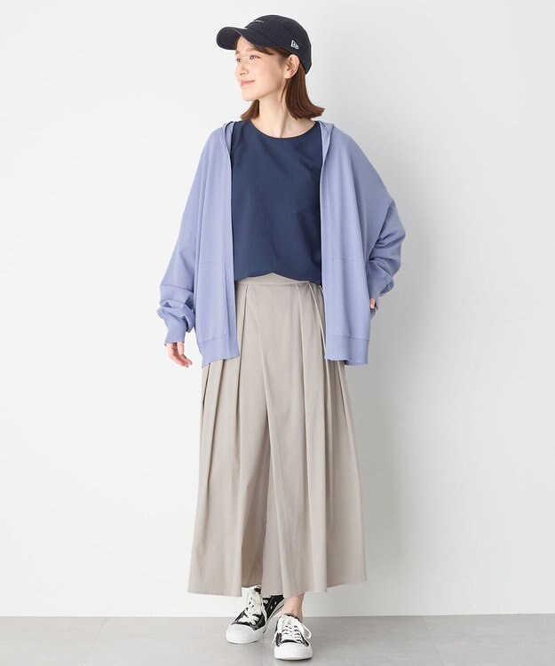 ANY ニットフーディーカーディガン サックス