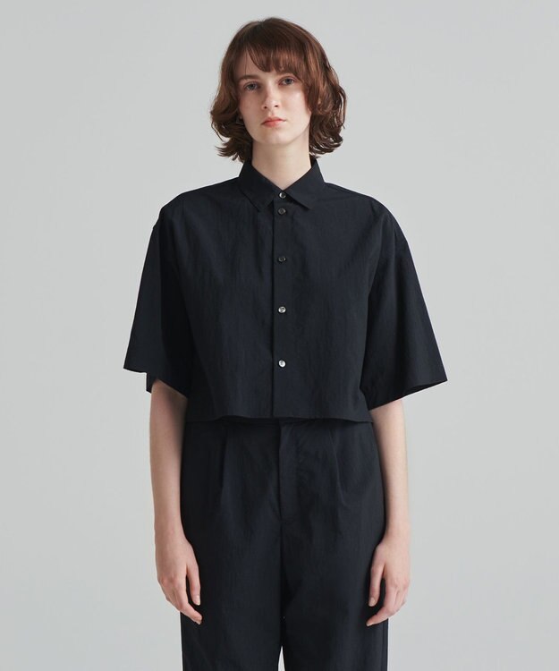 NAVE 【ReNAVE　撥水機能・UVカット・透湿・接触冷感・洗える】ナイロンタスランシャツ ブラック系