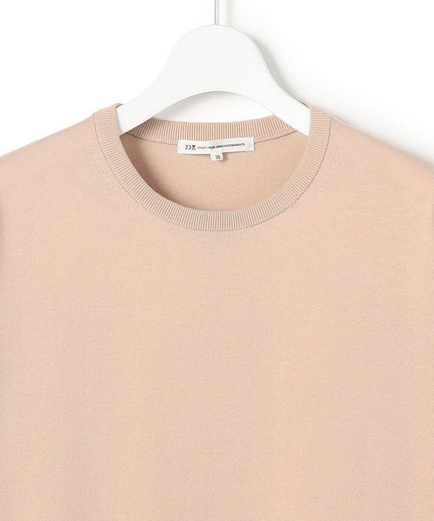 23区 L 【先行予約】プレミアムビオコットン クルーネック ニット ベージュ系