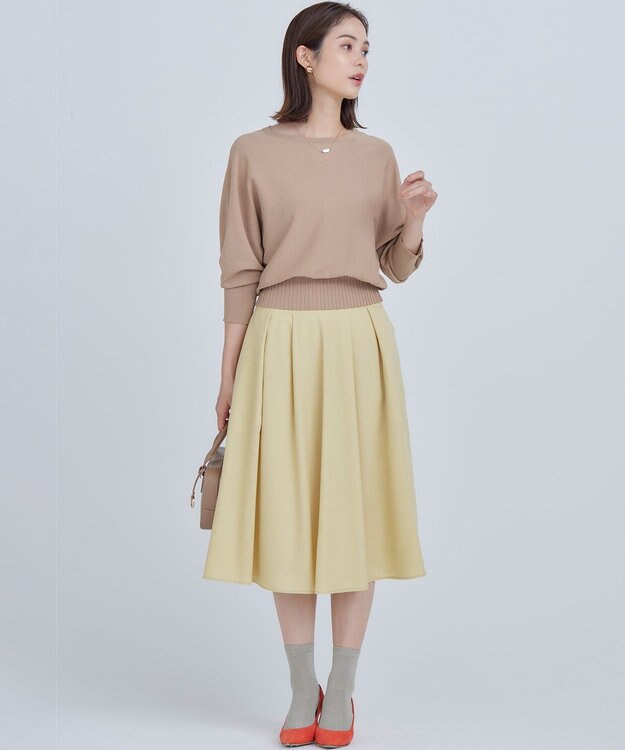 組曲 タックフレアカラースカート ドライイエロー系