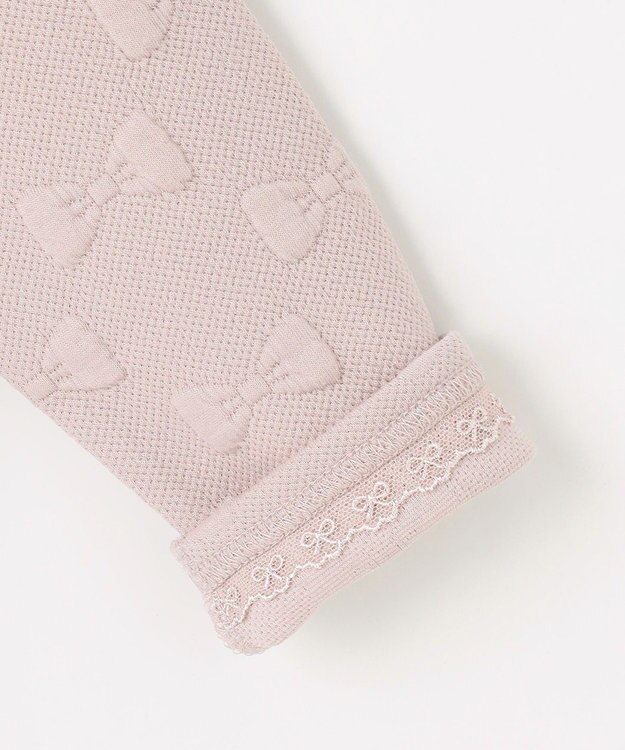 ANY KIDS リボン ジャガード カーディガン ベージュ