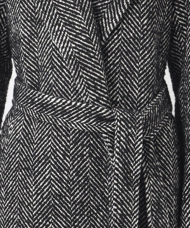 23区 L 【エステータ】ヘリンボーンツイード ガウンコート ブラック系1