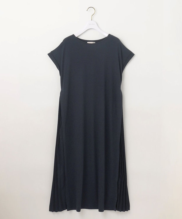 ANY SIS S 【接触冷感・UVケア】冷感サイドプリーツ ワンピース ネイビー
