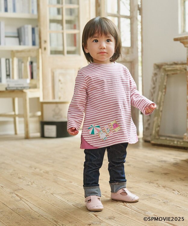 組曲 KIDS 【80-100㎝】シナぷしゅトロピカルボーダー Tシャツ ピンク