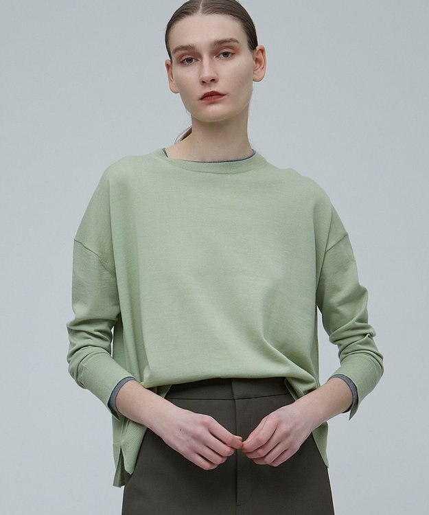 BEIGE， LA MONNAIE / クルーネックニット Sage×M.Gray