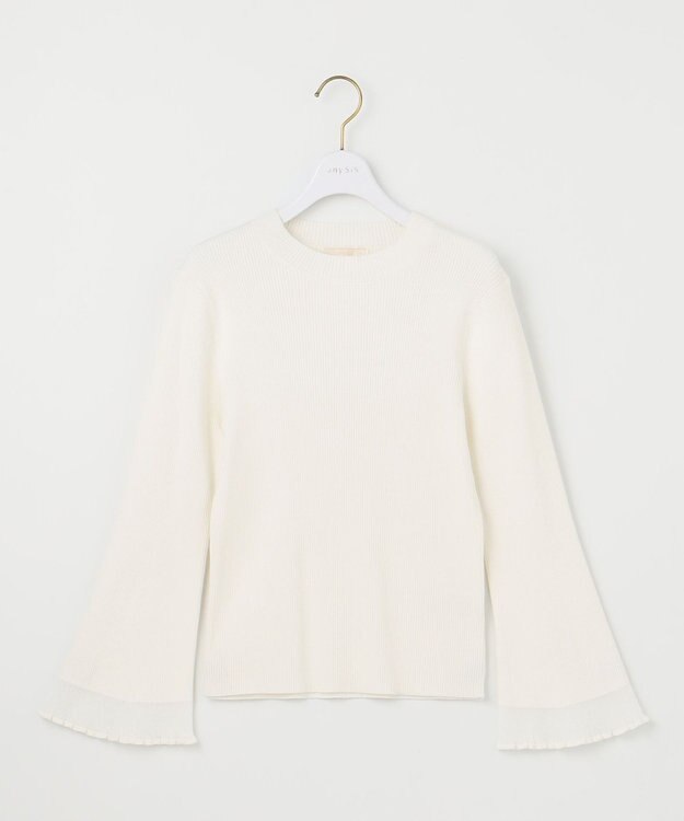 ANY SIS 【洗える】シアーディテール ニット オフ