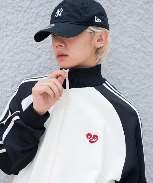 WEGO 【ユニセックスITEM/MLサイズ展開】ラグランライントラックジャケット ブラックその他