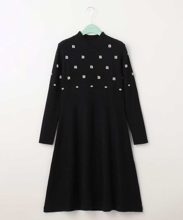 TOCCA 【洗える】PEARL BOUQUET KNITDRESS ニットドレス ブラック系