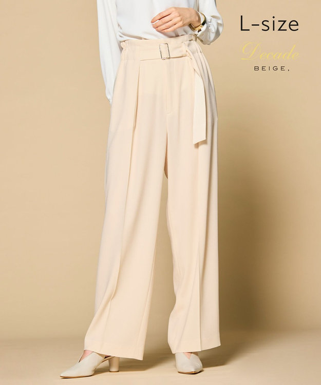 BEIGE， 【洗える・L-size】CINDY / ワイドパンツ Sheer Orange