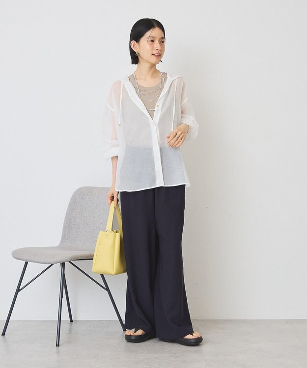 AMERICAN HOLIC シアーフーディーシャツ Off White
