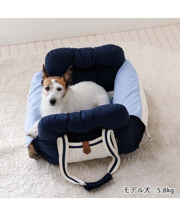 PET PARADISE ペットパラダイス ドライブキャリー 《ライン柄》 ネイビー