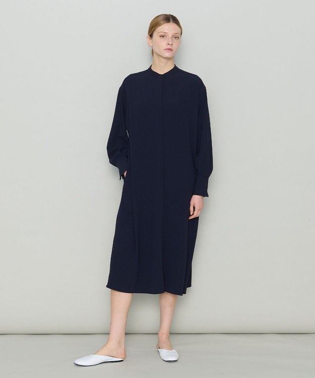 JOSEPH 【洗える】サテンジョーゼット　ドレス Navy