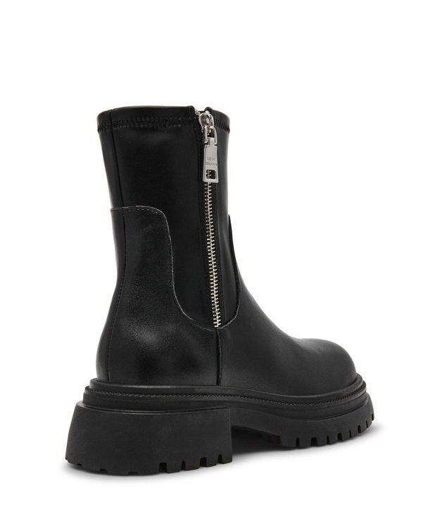 STEVE MADDEN ROADMAP 厚底サイドジップブーツ ブラックレザー