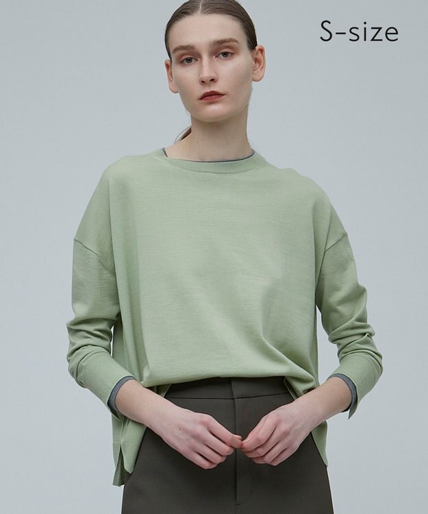 BEIGE， 【S-size】LA MONNAIE / クルーネックニット Sage×M.Gray