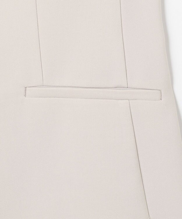 23区 S 【セットアップ対応/洗える】合繊 セットアップ ノーカラー ジャケット ベージュ系