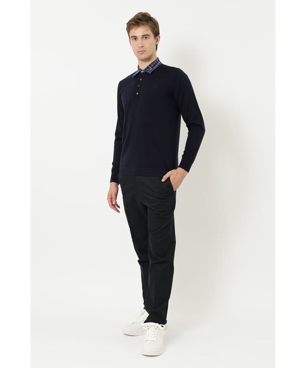 DAKS コットンライクカジュアルパンツ ブラック