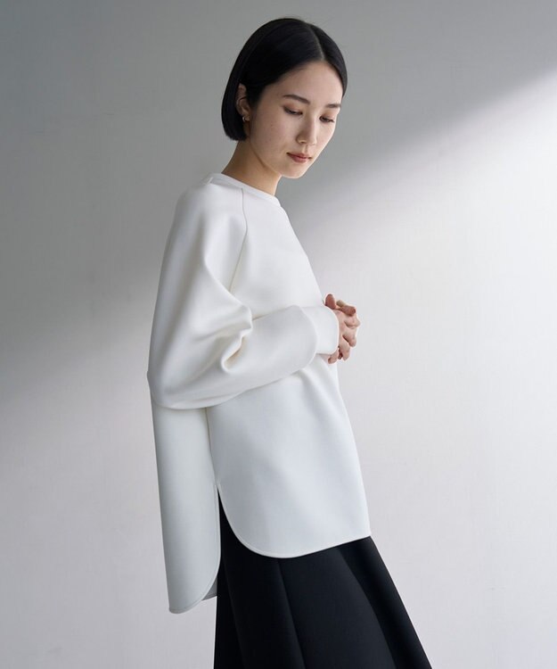 UNFILO L 【野呂佳代さん着用】BEAUTY FORM JERSEY バックZIPプルオーバー オフ