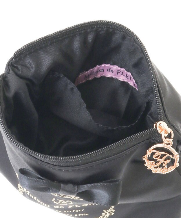 Maison de FLEUR サテンリボンティッシュケース Black