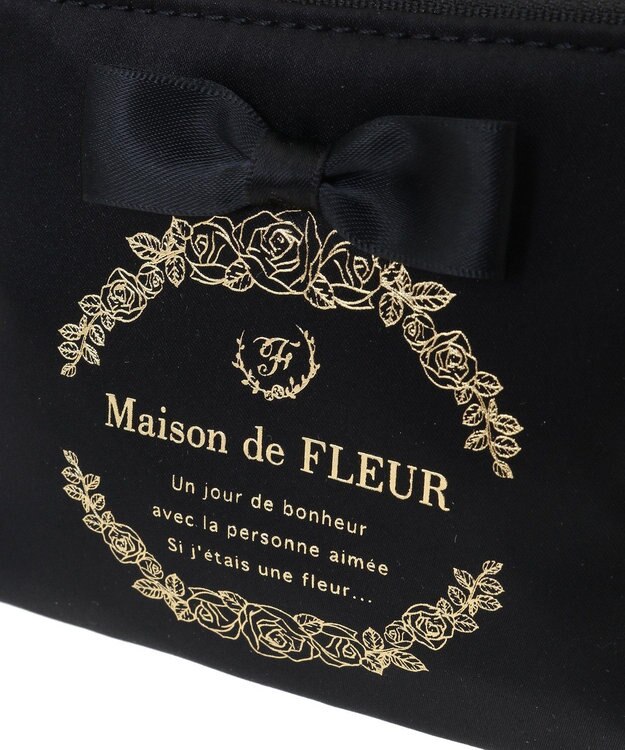 Maison de FLEUR サテンリボンティッシュケース Black