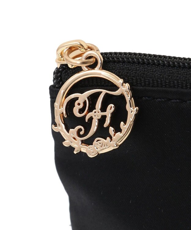 Maison de FLEUR サテンリボンティッシュケース Black