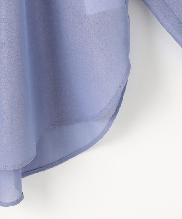 ANY SIS 【洗える】リネンライクシアーローン ブラウス ライトブルー