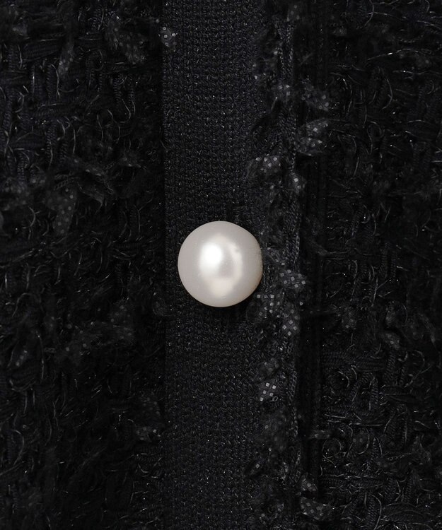 GRACE CONTINENTAL ラメツイードニットカーディガン ブラック