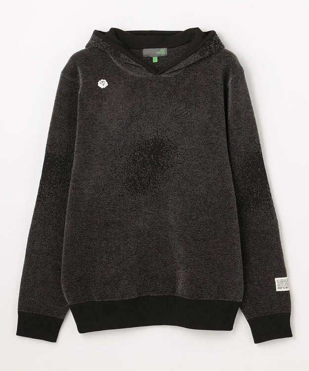 PW CIRCULUS 【手洗い洗濯可】【MEN】グラデーションニットフーディ ゴルフ ブラック系