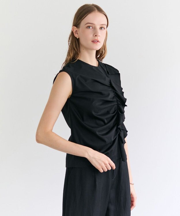 BEIGE， AFGHA / コットンドレープ スムーストップス Black