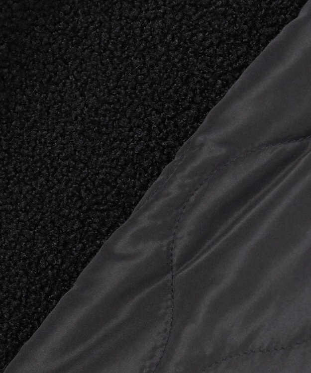 ANY L 【マフラー付き】キルトリバーシブルコート ブラック