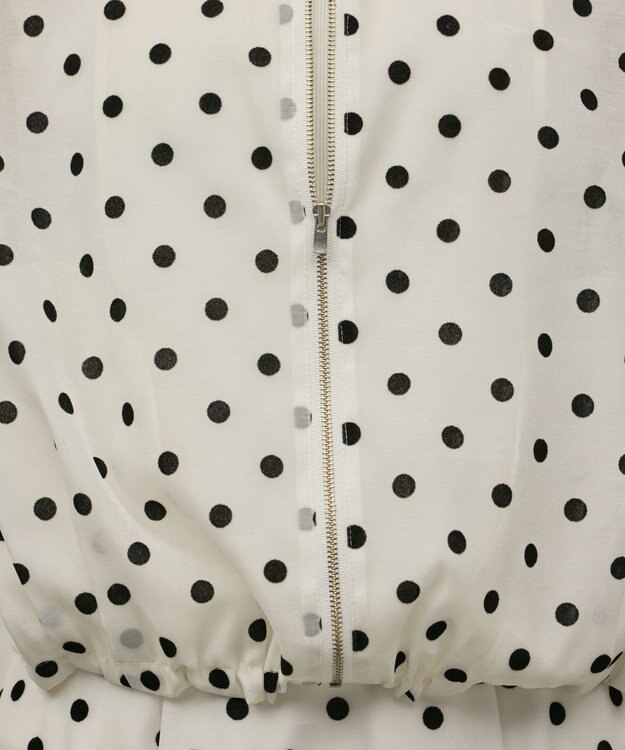 GRACE CONTINENTAL ドットフロッキーブルゾン ホワイト