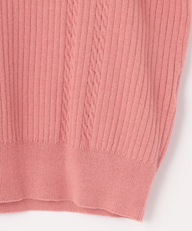 ANY SIS 【CICA加工】ケーブルポイント ニット サーモンピンク