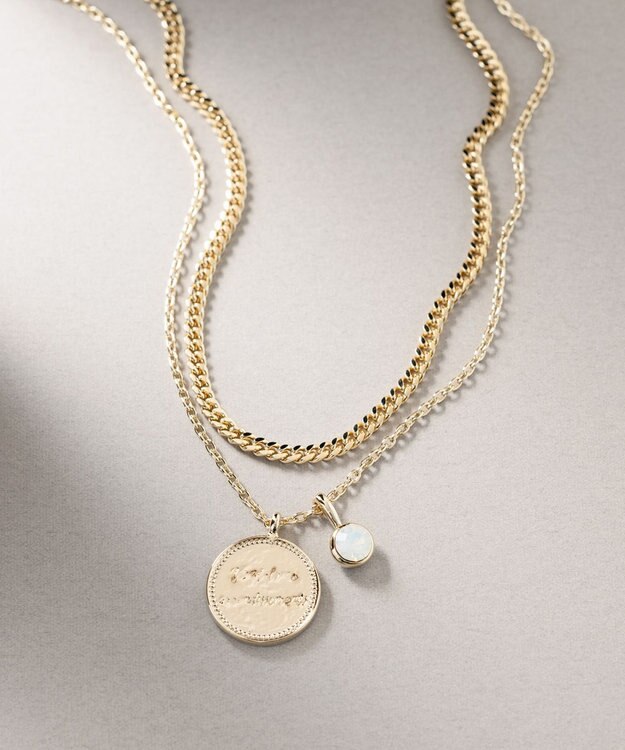 23区 カラーストーン コイン ネックレス パールカラー(6月)