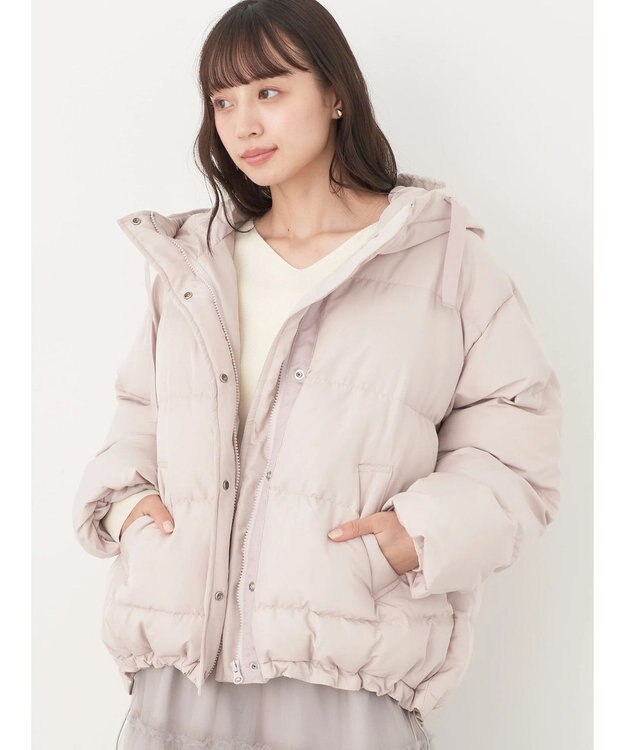 earth music&ecology フーディー中綿ブルゾン Beige