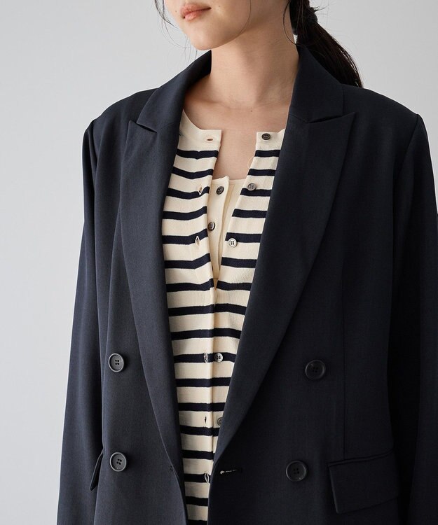 YECCA VECCA ロングテーラードジャケット Navy