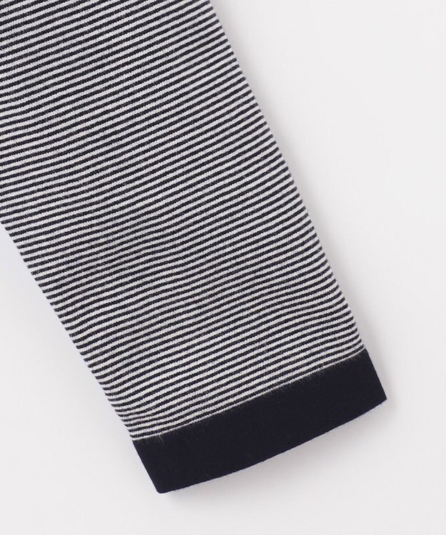 JOSEPH ABBOUD MOUNTAIN 【WEB限定・SPACE/チクチクしない/イージーケア/3シーズン対応】 SNOWYボーダーニットＴシャツ ネイビー系1