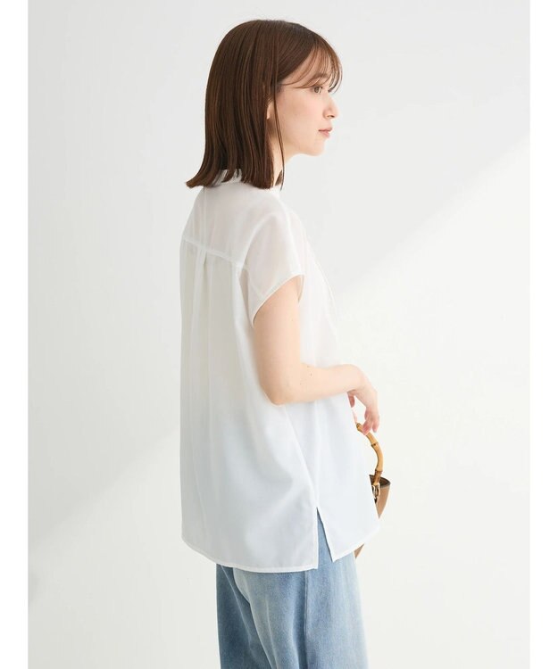 Green Parks ・ＥＬＥＮＣＡＲＥ　ＤＵＥ　ピンタックフレンチブラウス Off White