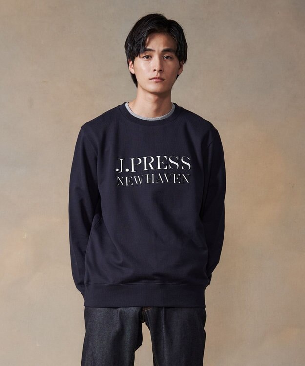 J.PRESS MEN インレージャージロゴ トレーナー ネイビー系