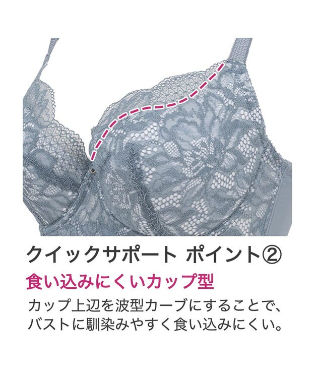 BRADELIS New York 【BRADELIS New York / コンパクト補整ブラ】クイックサポートブラ22A1 ブルー