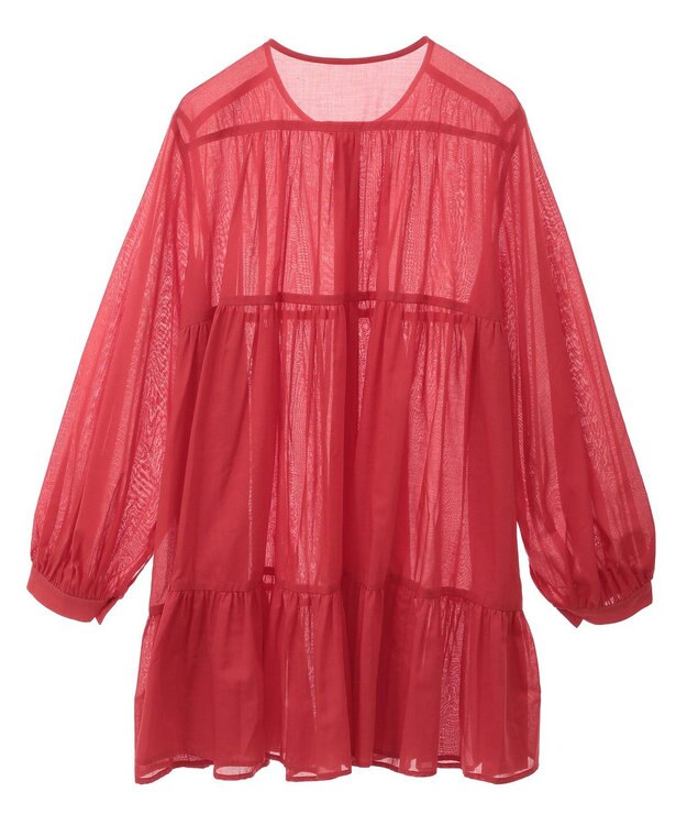AMERICAN HOLIC シアーティアードロングブラウス Red